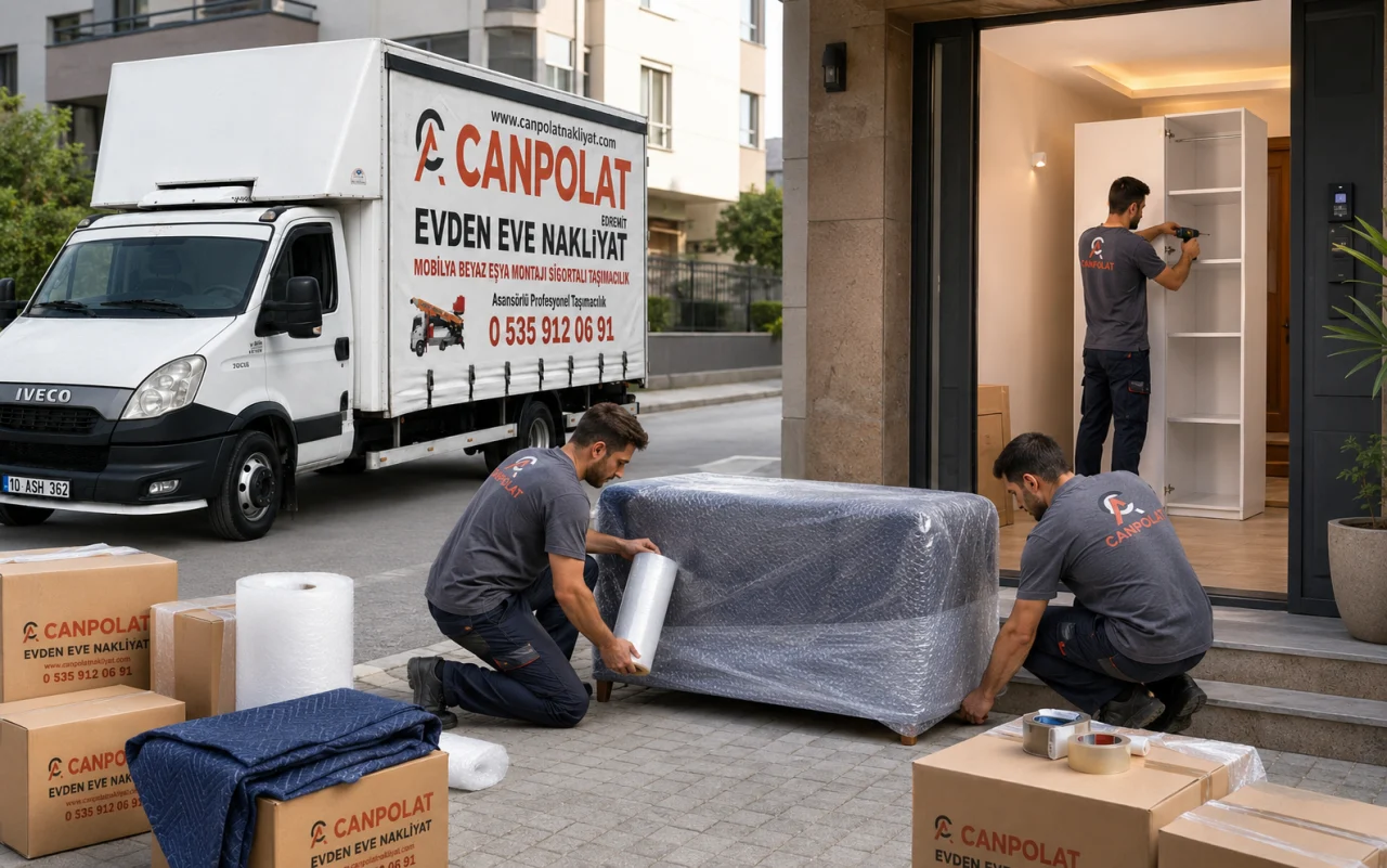 Canpolat Nakliyat ekibi eşya paketlerken